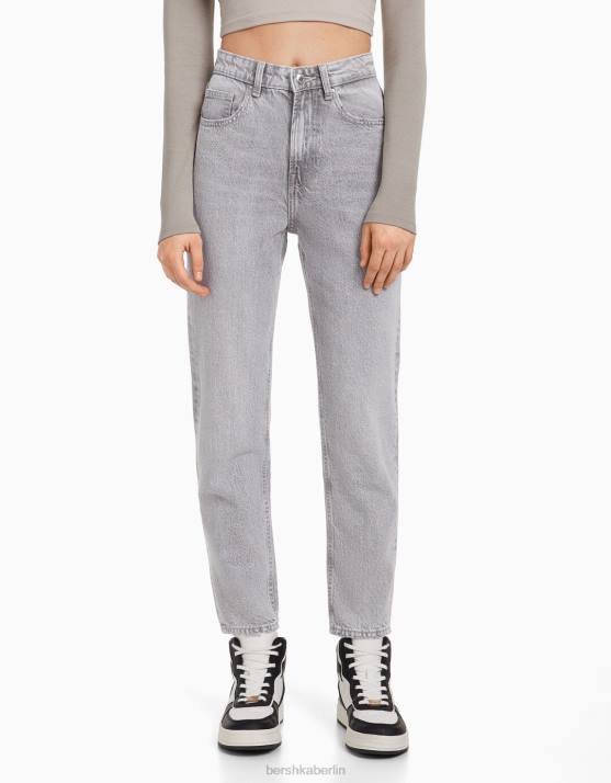 grau Bershka unisex Mom-Jeans H00J3937