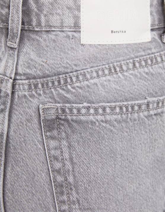 grau Bershka unisex Mom-Jeans H00J3937