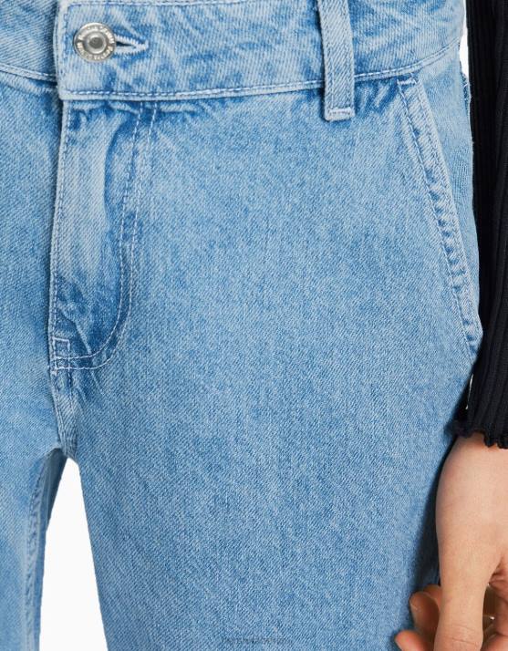 hellblau Bershka unisex Cargo-Jeans mit mehreren Taschen H00J3914