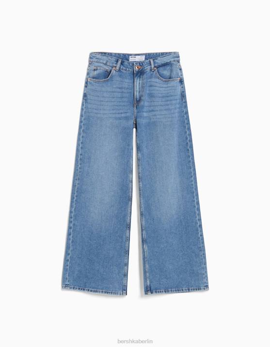 hellblau Bershka unisex Jeans mit weitem Bein H00J3980
