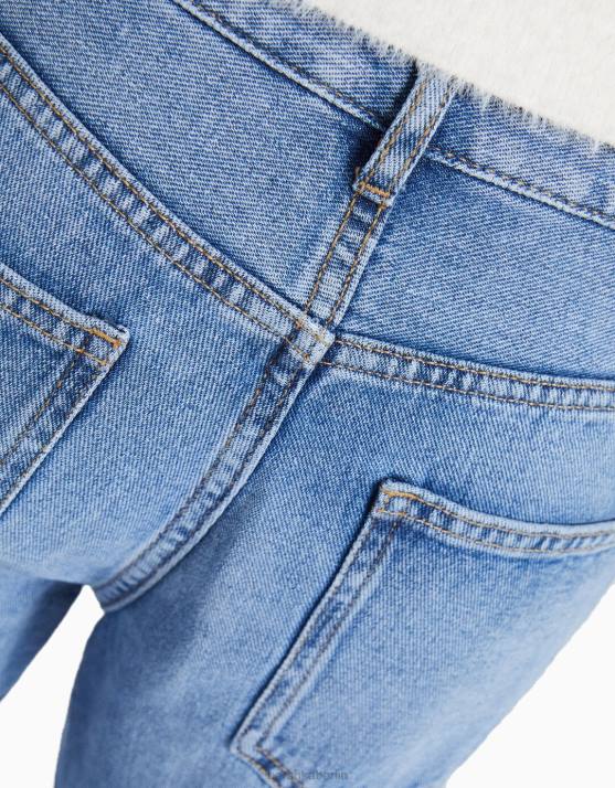hellblau Bershka unisex Jeans mit weitem Bein H00J3980