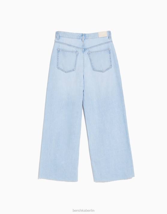 hellblau Bershka unisex Kurze Jeans mit weitem Bein H00J3988