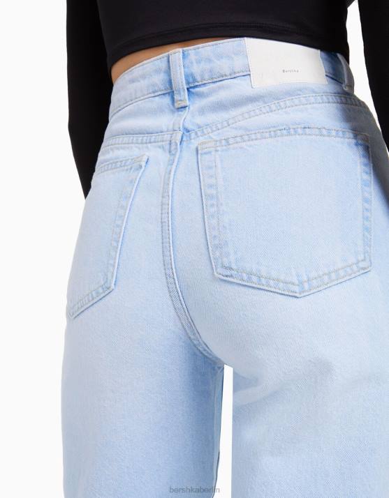 hellblau Bershka unisex Mom-Jeans H00J3941
