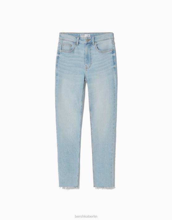 hellblau Bershka unisex Röhrenjeans mit hohem Bund H00J3969