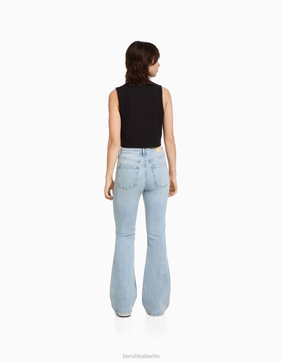 hellblau Bershka unisex Schlagjeans H00J3928