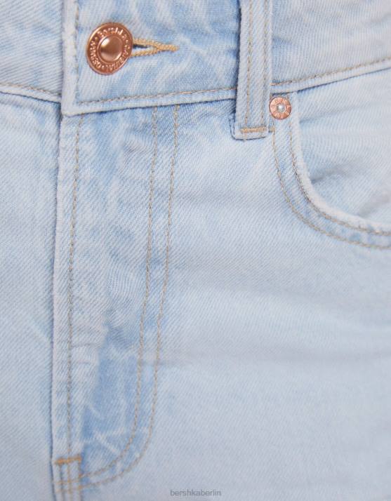 hellblau Bershka unisex Zerrissene Mom-Jeans H00J3949