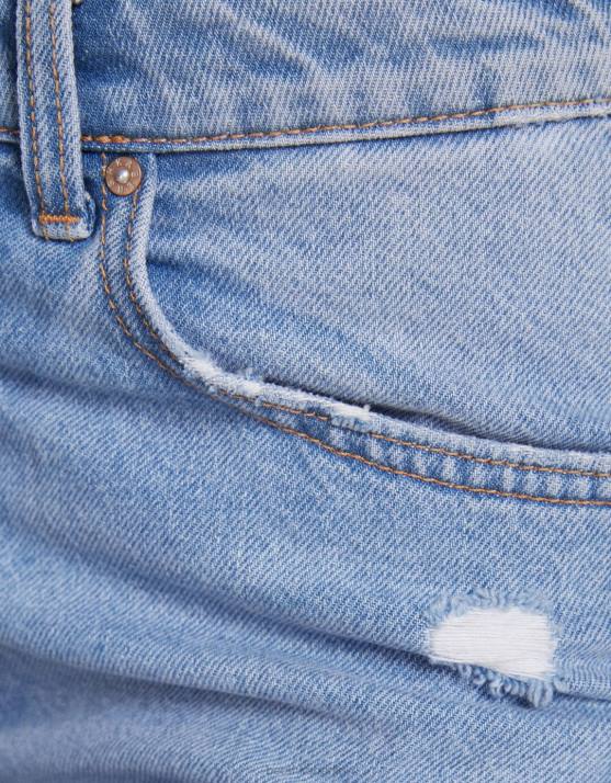 hellblau Bershka unisex Zerrissene Mom-Jeans H00J3950