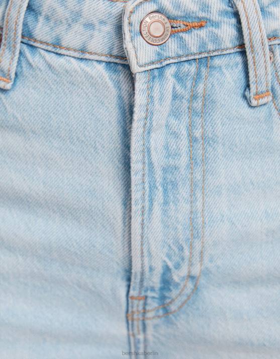 hellblau Bershka unisex Zerrissene Mom-Jeans H00J3984
