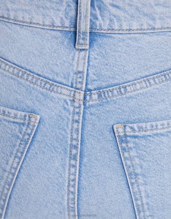 hellblau Bershka unisex verkürzte, ausgestellte Jeans H00J3922
