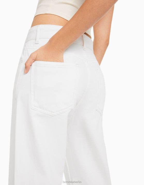 nicht-gerade weiss Bershka unisex Jeans aus den 90ern mit weitem Bein H00J3977