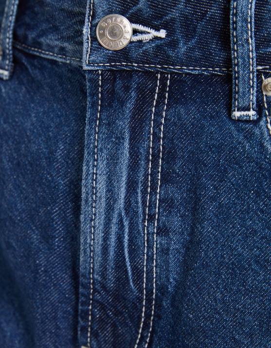 Blau Bershka unisex Mom-Fit-Jeansshorts H00J4019