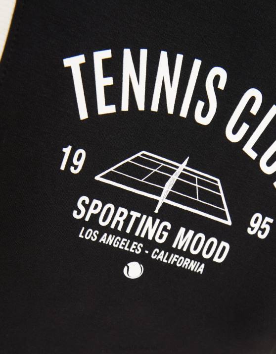 Schwarz Bershka unisex Bedruckter Plüsch-Skort H00J4056