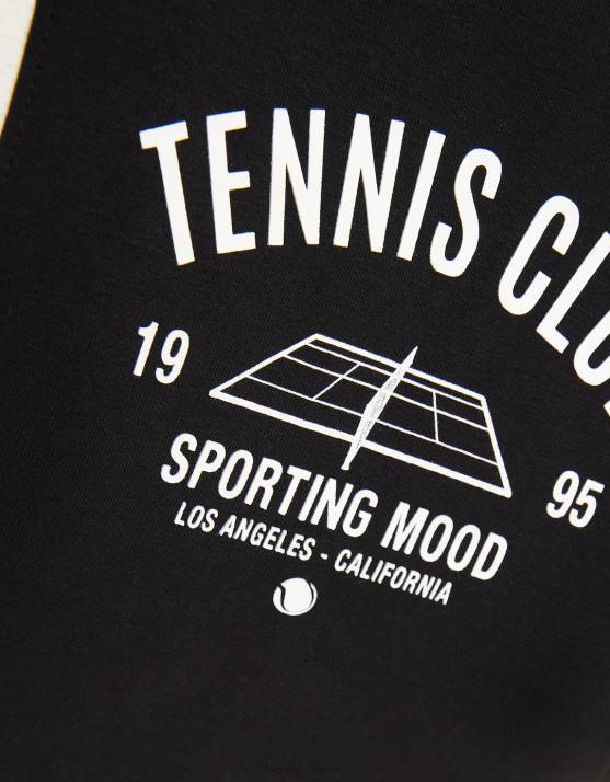 Schwarz Bershka unisex Bedruckter Plüsch-Skort H00J4058