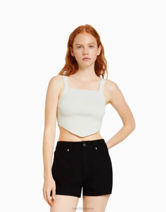 Schwarz Bershka unisex Mom-Fit-Jeansshorts H00J4020