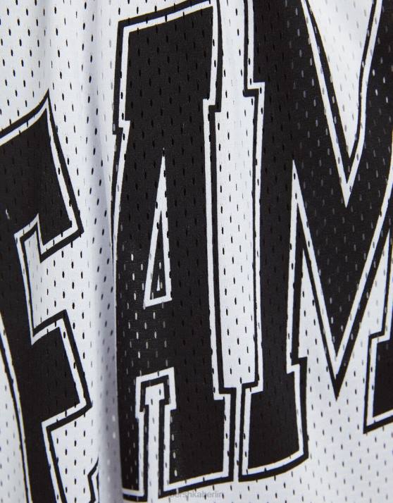 Weiss Bershka unisex Bermudashorts aus bedrucktem Netzstoff H00J4004