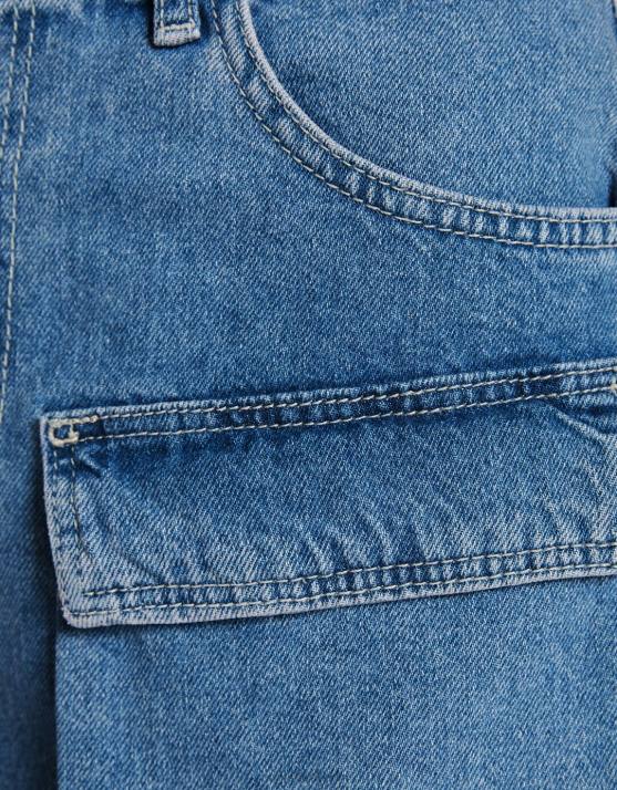 hellblau Bershka unisex Denim-Cargo-Shorts H00J4006