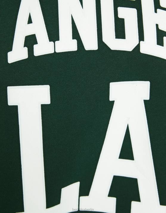 Grün Bershka unisex Übergroßes bedrucktes Sweatshirt H00J4131