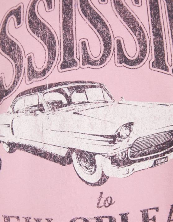 Rosa Bershka unisex Übergroßes bedrucktes Sweatshirt H00J4116