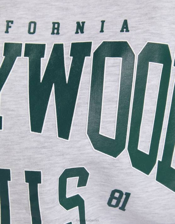 grau Bershka unisex Übergroßes bedrucktes Sweatshirt H00J4137