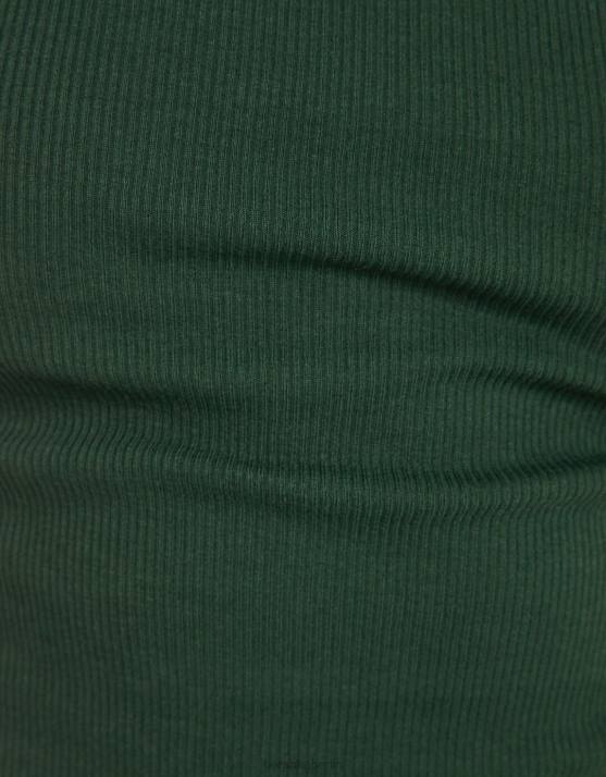 Grün Bershka unisex Geripptes Langarm-T-Shirt H00J3864