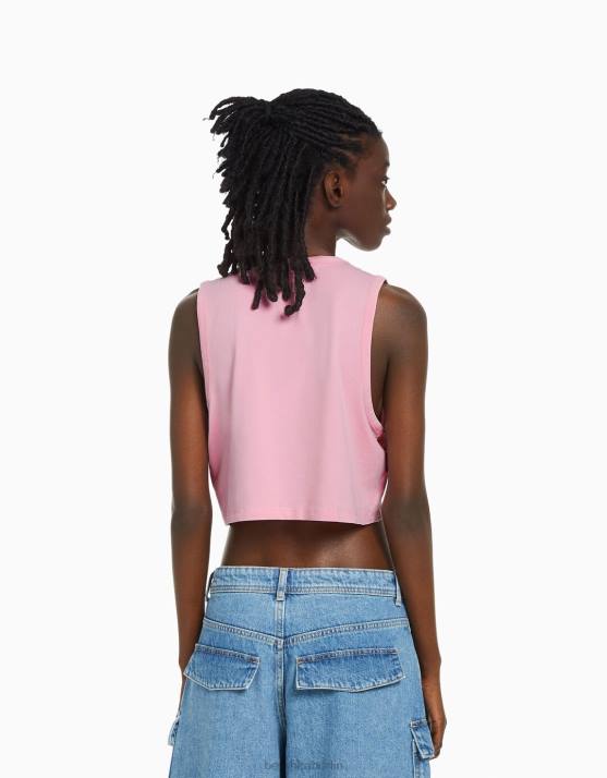 Rosa Bershka unisex Muskelshirt H00J3777