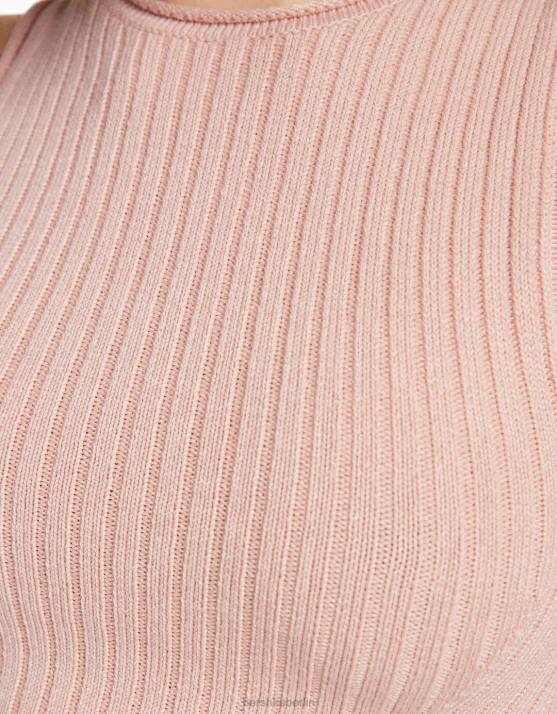 Rosa Bershka unisex ärmelloses Strickoberteil H00J3727