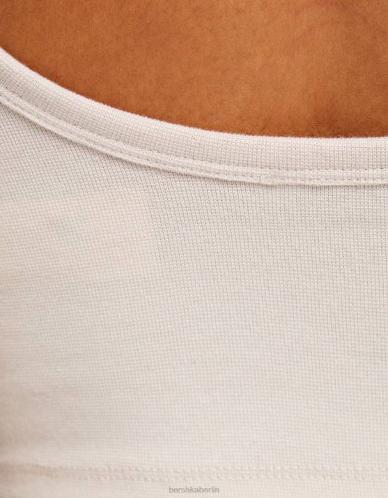 Sand Bershka unisex Kurzes Tanktop H00J3750