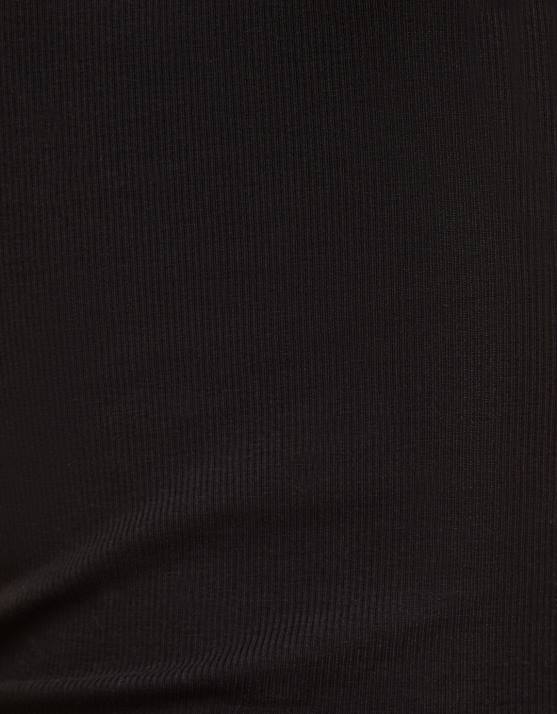 Schwarz Bershka unisex Geripptes Kurzarm-T-Shirt H00J3722