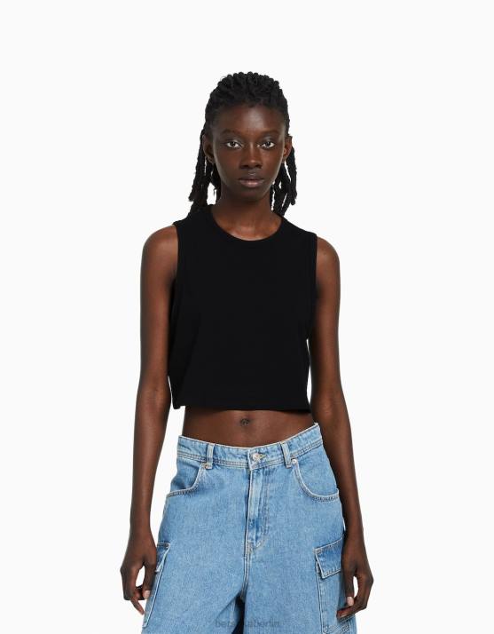 Schwarz Bershka unisex Muskelshirt H00J3779