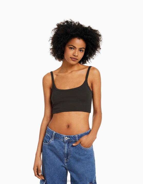 dunkelgrau Bershka unisex Kurzes Tanktop H00J3752