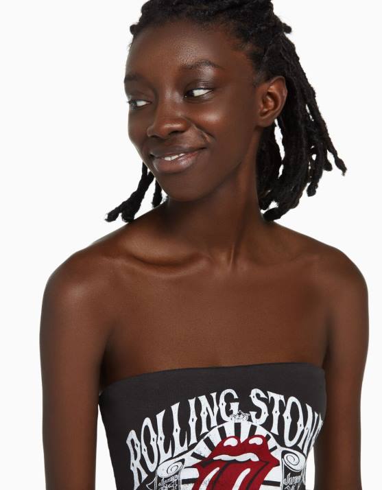 grau Bershka unisex Rolling Stones Bandeau-Oberteil H00J3697