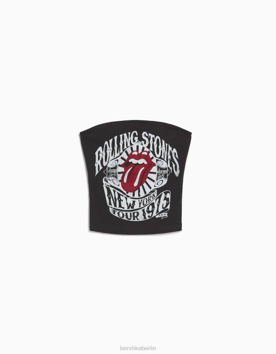 grau Bershka unisex Rolling Stones Bandeau-Oberteil H00J3697