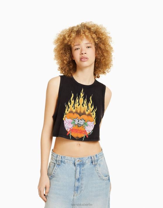 grau Bershka unisex Ärmelloses Metallica-T-Shirt H00J3695