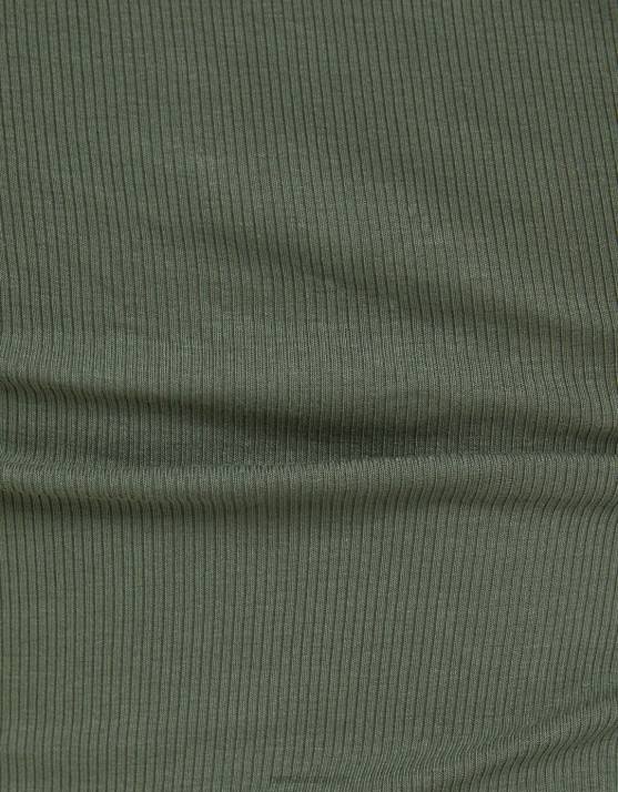 khaki Bershka unisex Geripptes Kurzarm-T-Shirt H00J3720