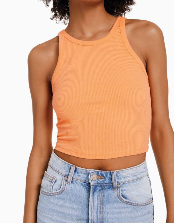 orange Bershka unisex Geripptes Tanktop H00J3848