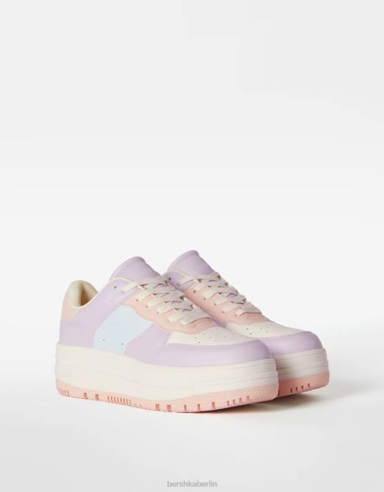 mehrfarbig Bershka unisex Kontrast-Plateau-Sneaker H00J4174