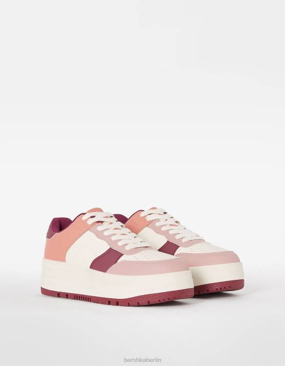 mehrfarbig Bershka unisex Kontrast-Plateau-Sneaker H00J4178