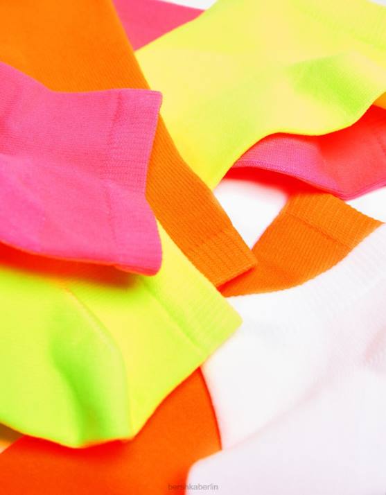 Gelb Bershka unisex Packung mit 4 bestickten Socken H00J4234