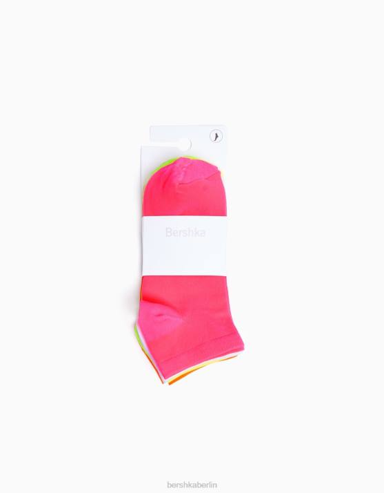 Gelb Bershka unisex Packung mit 4 bestickten Socken H00J4234