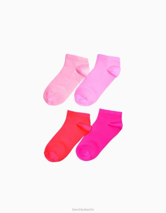 Rosa Bershka unisex 2er-Pack Neonsocken H00J4237