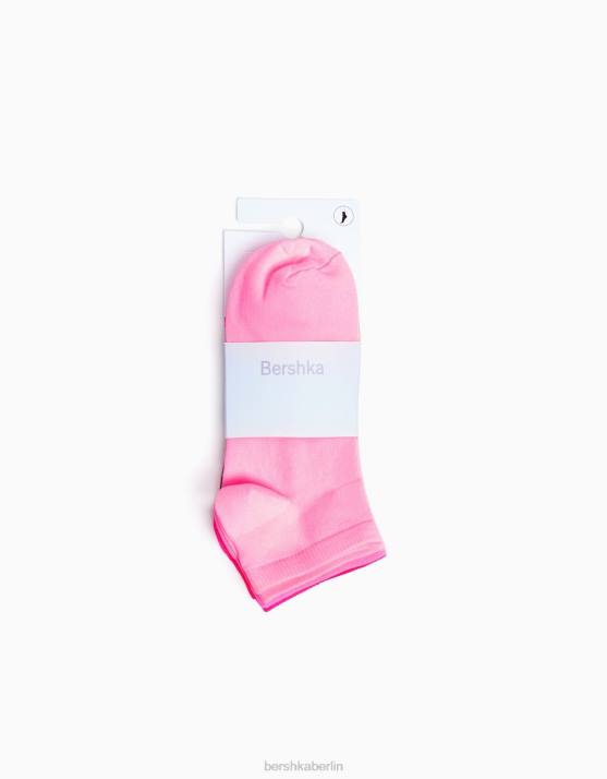 Rosa Bershka unisex 2er-Pack Neonsocken H00J4237