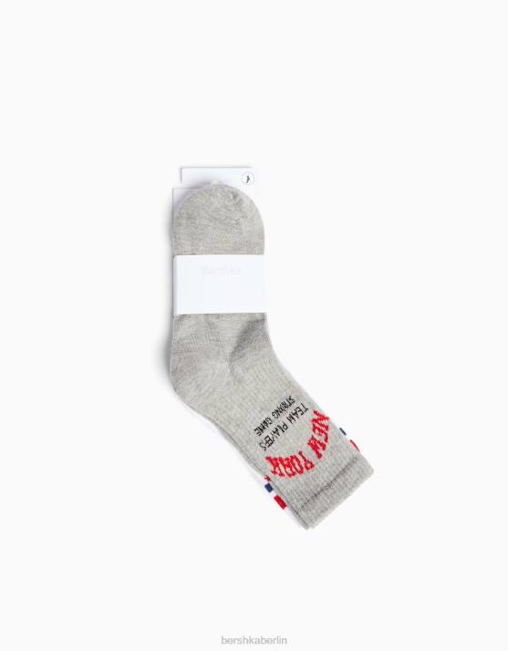 grau Bershka unisex Set mit 3 College-Socken H00J4199